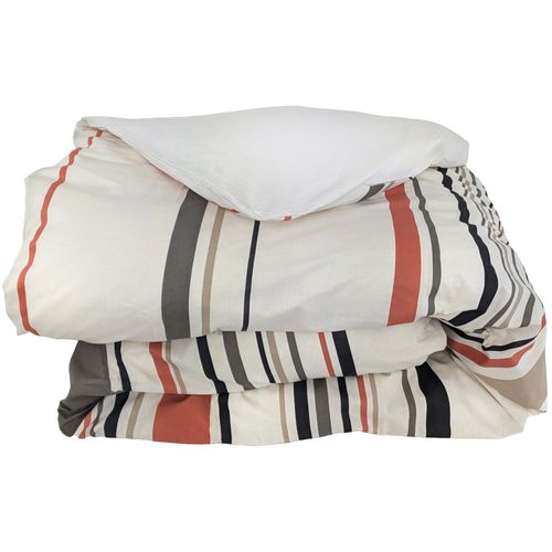 Housse De Couette 280x240 Cm Coton Hugo Beige/corail