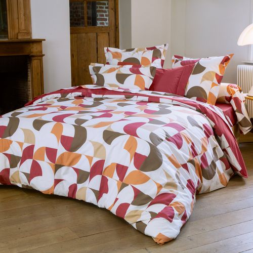 Taie De Traversin 240x43 Cm En 100% Percale Modulo Blanc Acajou