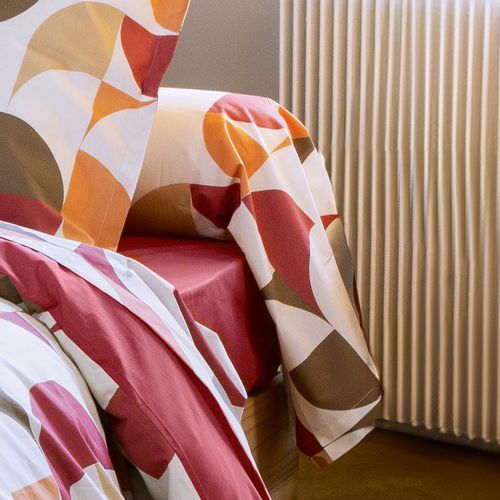 Taie De Traversin 200x43 Cm En 100% Percale Modulo Blanc Acajou