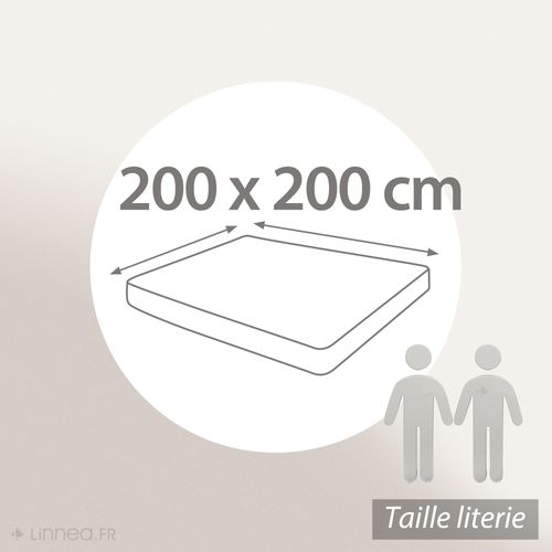 Drap Housse Concerto Satin De Coton 200x200 Cm Bonnet 40 Cm Uni Blanc Neige