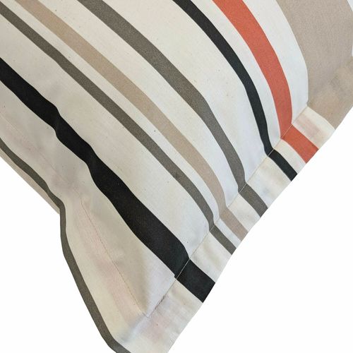 Taie D'oreiller 65x65 Cm Coton Hugo Beige/corail