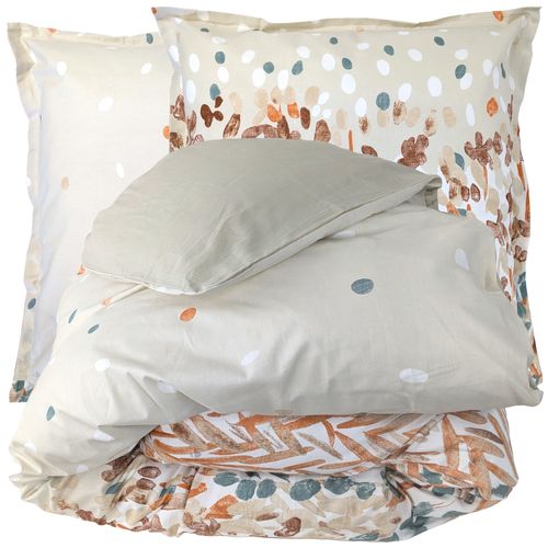 Parure De Lit 200x200 Cm 65x65 Cm Coton Évasion Pêche 3 Pièces