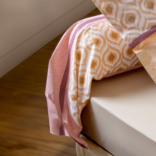 Taie De Traversin 140x43 Cm Coton Inouk Rose/beige