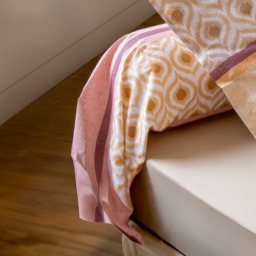 Taie De Traversin 200x43 Cm Coton Inouk Rose/beige