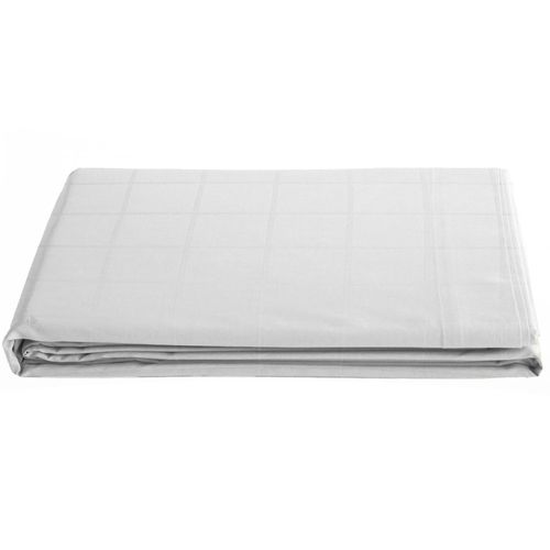 Drap Plat 240x300 Cm Satin Concerto à Carreaux Blanc Neige