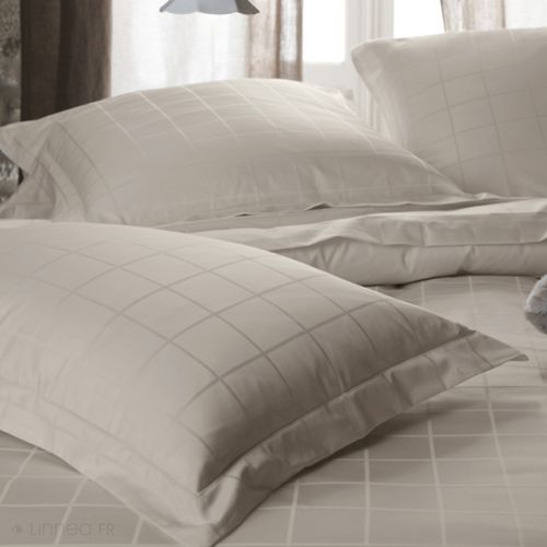 Drap Plat 240x300 Cm Satin Concerto à Rayures Beige Lin