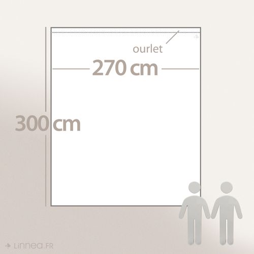 Drap Plat 270x300 Cm Satin Concerto à Rayures Blanc Neige