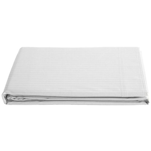 Drap Plat 270x300 Cm Satin Concerto à Rayures Blanc Neige