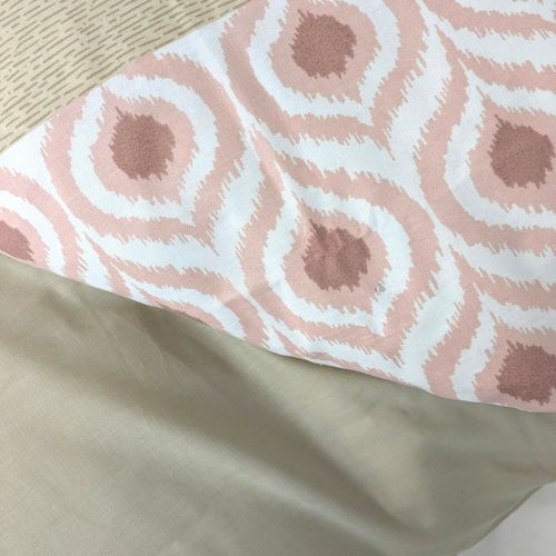Parure De Lit 3 Pièces : Housse 260x240 Cm Et Taies 50x70 Cm Coton Inouk Rose/beige