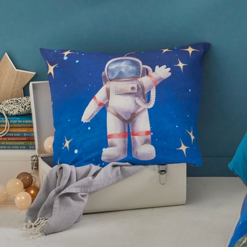 Taie D'oreiller 65x65 Cm En Percale De Coton Thomas Bleu