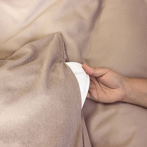 Parure De Lit 3 Pièces 240x220 Cm Microfibre Sensation Flanelle Rose