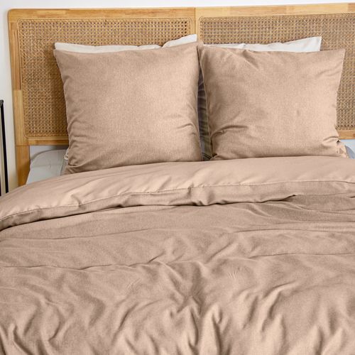 Parure De Lit 3 Pièces 240x220 Cm Microfibre Sensation Flanelle Rose