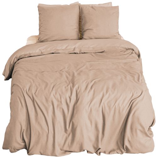 Parure De Lit 3 Pièces 260x240 Cm Microfibre Sensation Flanelle Rose