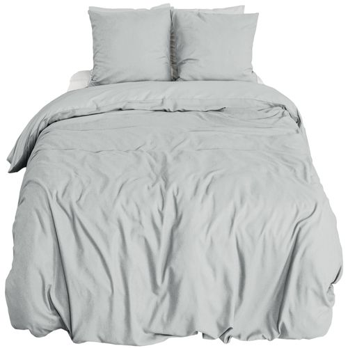 Parure De Lit 3 Pièces 240x220 Cm Sensation Flanelle Cendre