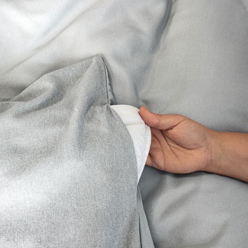 Parure De Lit 3 Pièces 240x220 Cm Sensation Flanelle Cendre