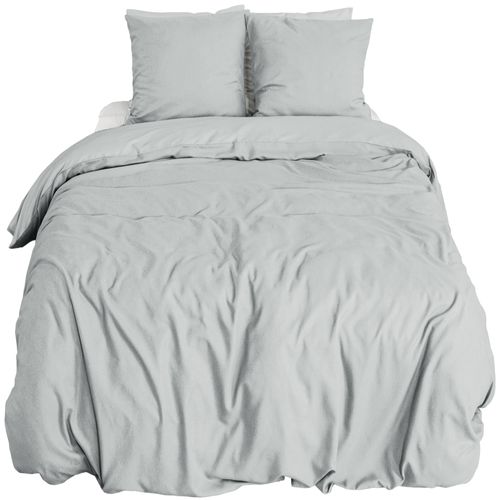 Parure De Lit 3 Pièces 260x240 Cm Sensation Flanelle Cendre