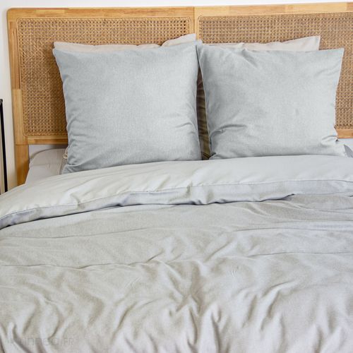 Parure De Lit 3 Pièces 260x240 Cm Sensation Flanelle Cendre