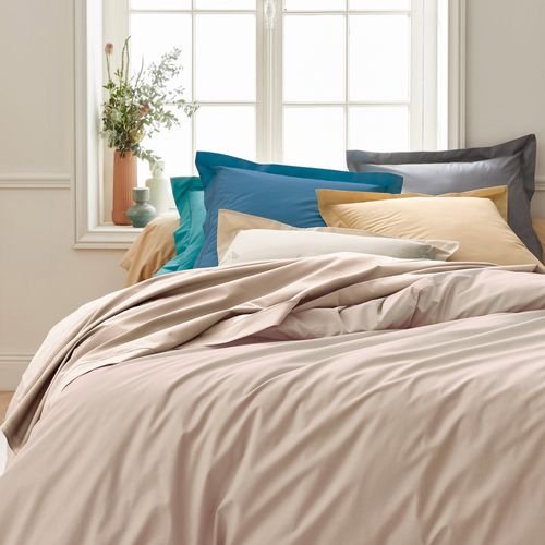 Drap Housse 90x200 Cm Bonnet 40 Cm Percale De Coton Passion Percale Beige