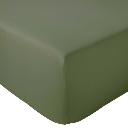 Drap Housse 200x200 Cm Bonnet 30 Cm Percale De Coton Passion Percale Vert Kaki