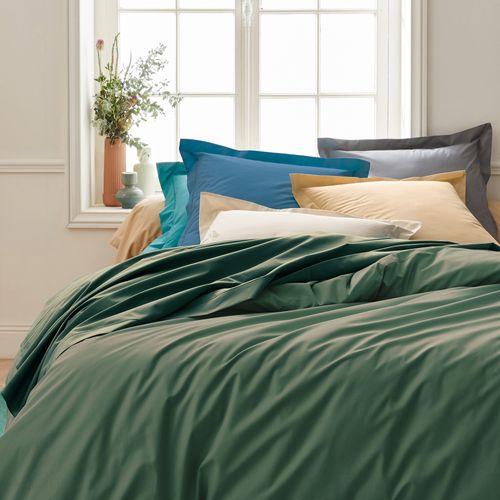 Drap Housse 120x200 Cm Bonnet 30 Cm Percale De Coton Passion Percale Vert Kaki