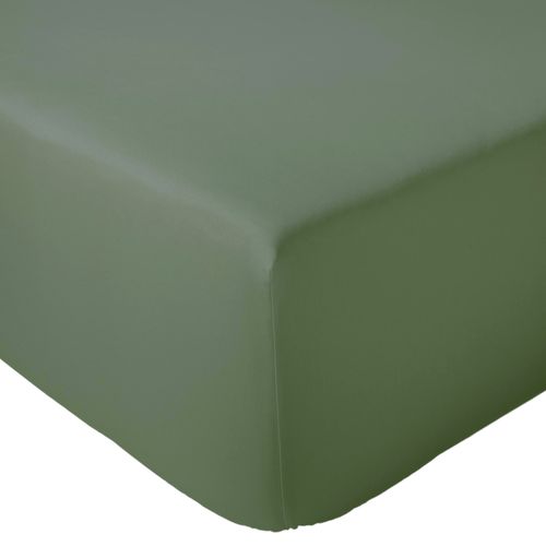 Drap Housse 90x190 Cm Bonnet 30 Cm Percale De Coton Passion Percale Vert Kaki