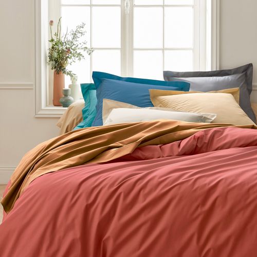 Drap Housse 160x200 Cm Bonnet 30 Cm Percale De Coton Passion Percale Jaune Ambre