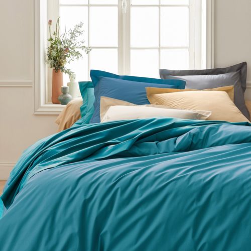 Drap Housse 200x200 Cm Bonnet 40 Cm Percale De Coton Passion Percale Vert Emeraude