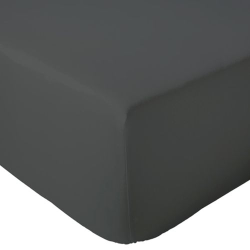 Drap Housse 180x200 Cm Bonnet 40 Cm Percale De Coton Passion Percale Gris Anthracite