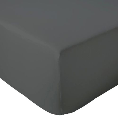 Drap Housse 200x200 Cm Bonnet 40 Cm Percale De Coton Passion Percale Gris Anthracite