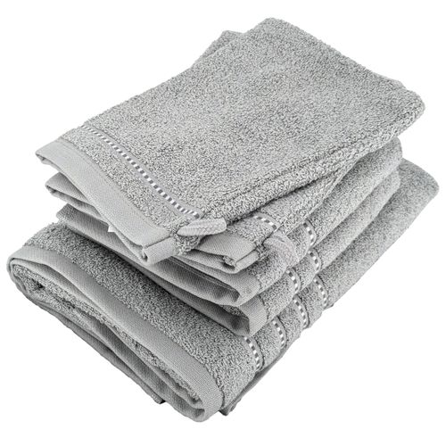 Parure De Bain Par 4 Coton 500 G/m² Charm Gris Argent