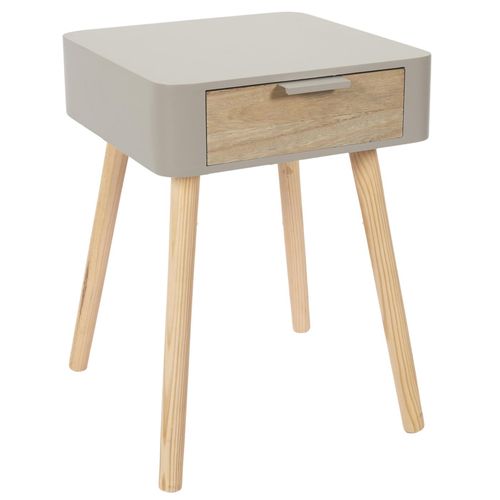 Table De Chevet 1 Tiroir En Bois Collection Shirel Taupe