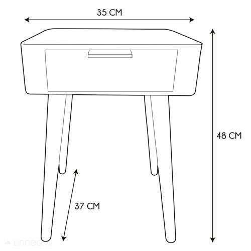 Table De Chevet 1 Tiroir En Bois Collection Shirel Taupe