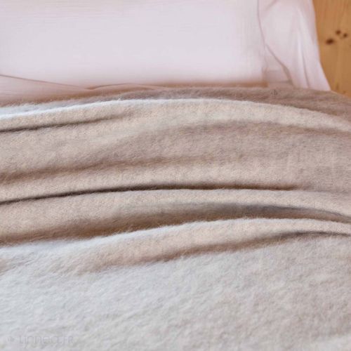 Couverture En Laine Mélangée 220x240 Cm Osloo Gris Perle