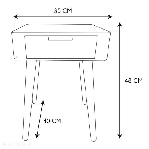 Table De Chevet 1 Tiroir En Bois Collection Shirel Jaune Moutarde
