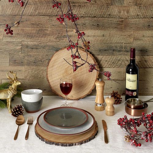 Lot De 4 Dessous D'assiette En Rondin De Bois Rond 30 Cm Collection Bark