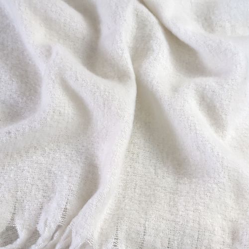 Plaid Aspect Mohair 100% Polyester Recyclé 130x180 Cm Hygge Blanc Neige