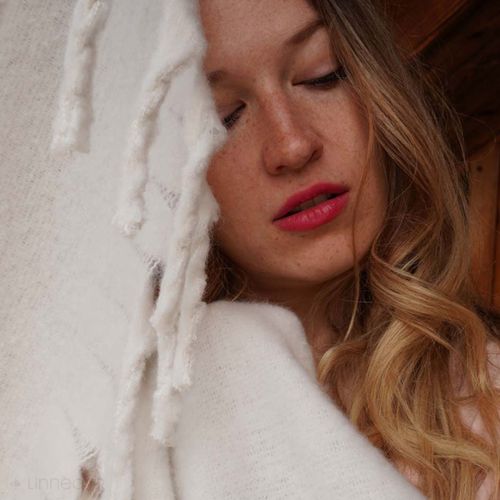 Plaid Aspect Mohair 100% Polyester Recyclé 130x180 Cm Hygge Blanc Neige