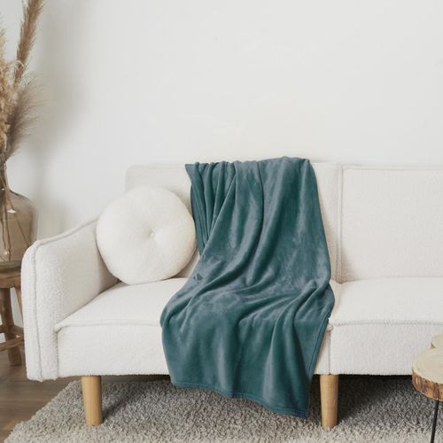 Plaid Flanelle Collection Anna 125x150 Cm Bleu Canard