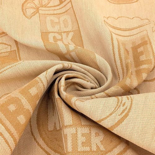 Lot De 2 Torchons De Cuisine Toile Drink 50x70 Cm Jaune Moutarde