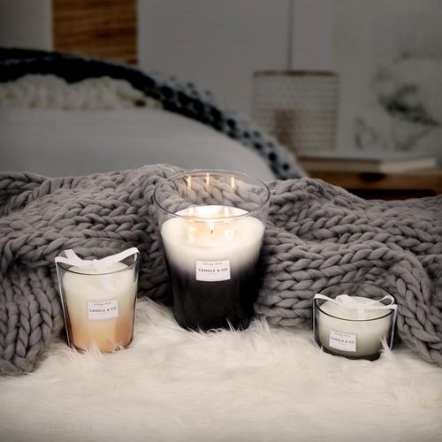 Bougie Parfumée 3 Mèches En Coton Harmony Senteur Linge Frais Noir