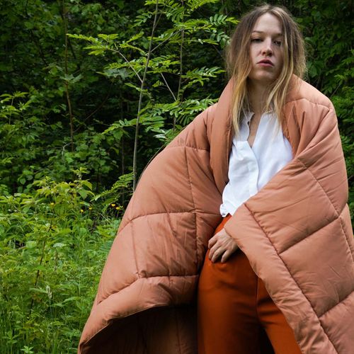 Edredon En Polyester Et Microfibre 140x160 Cm Lazy Ocre