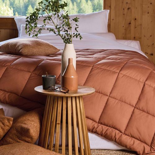 Edredon En Polyester Et Microfibre 140x160 Cm Lazy Ocre