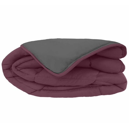 Couette Hiver 240x220 Cm Cocoon Bicolore Prune/gris Garnissage Fibre Polyester 400g/m2