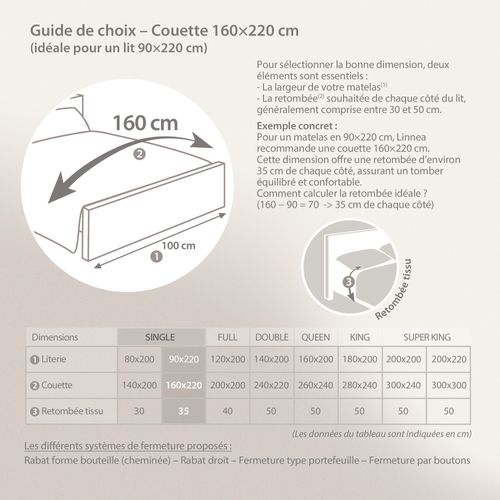 Couette Hiver 160x220 Cm Cocoon Bicolore Bleu Paon/galet Garnissage Fibre Polyester 400g/m2