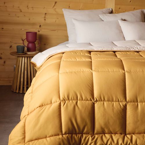 Couette Hiver 140x200 Cm Cocoon Bicolore Jaune Miel/galet Garnissage Fibre Polyester 400g/m2