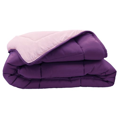 Couette Hiver 140x200 Cm Cocoon Bicolore Prune/parme Garnissage Fibre Polyester 400g/m2
