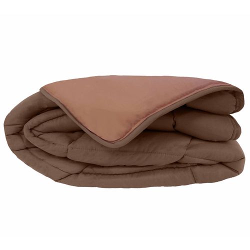 Couette Hiver 240x220 Cm Cocoon Bicolore Chocolat/moka Garnissage Fibre Polyester 400g/m2