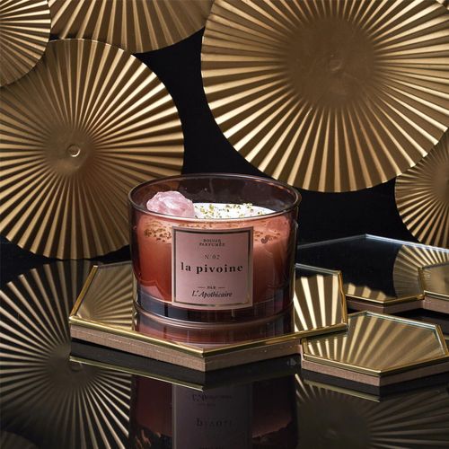 Bougie Parfumée Avec Pierres 18h L'apothicaire à La Cire De Paraffine Senteur Pivoine