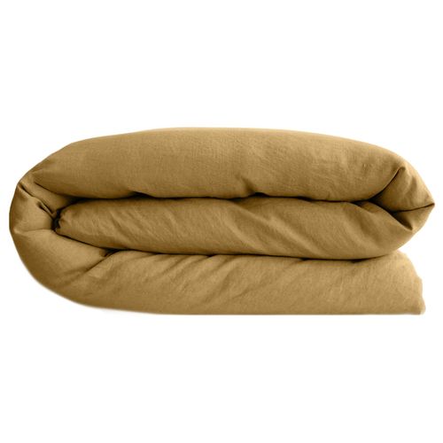 Housse De Couette Palace Pur Coton Lavé 240x220 Cm Uni Marron Houblon