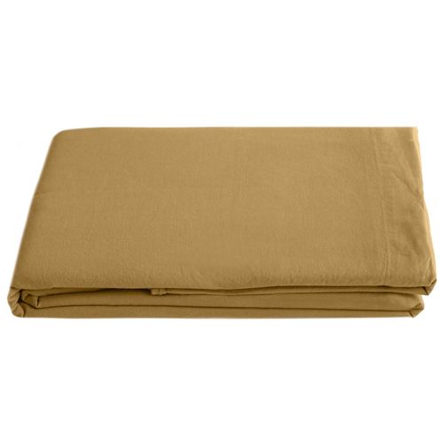 Drap Plat Palace Pur Coton Lavé 240x290 Cm Uni Marron Houblon